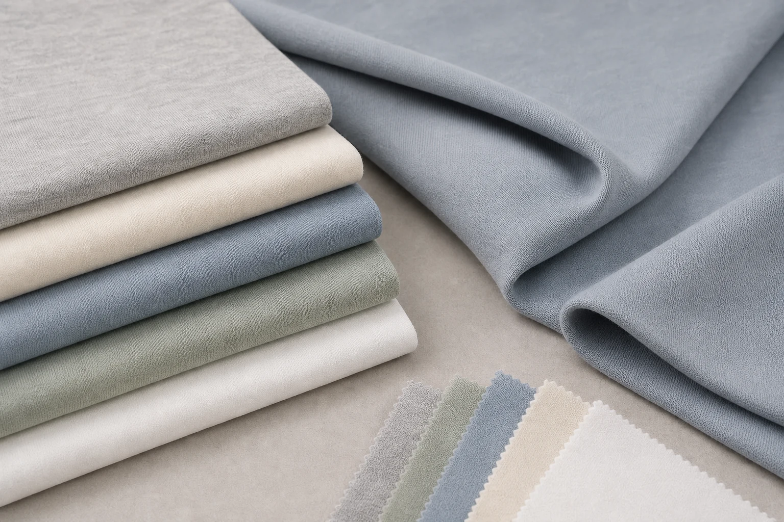 Soft interlock knit fabric sample for babywear loungewear and T-shirt programs