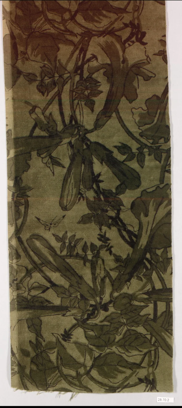 The Met trumpet-vine textile, a documented woven cotton velveteen sample