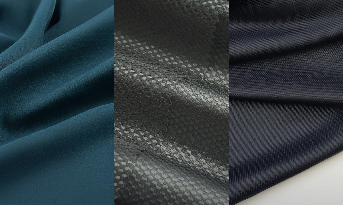 Activewear fabric series with stretch, mesh and tricot performance textures