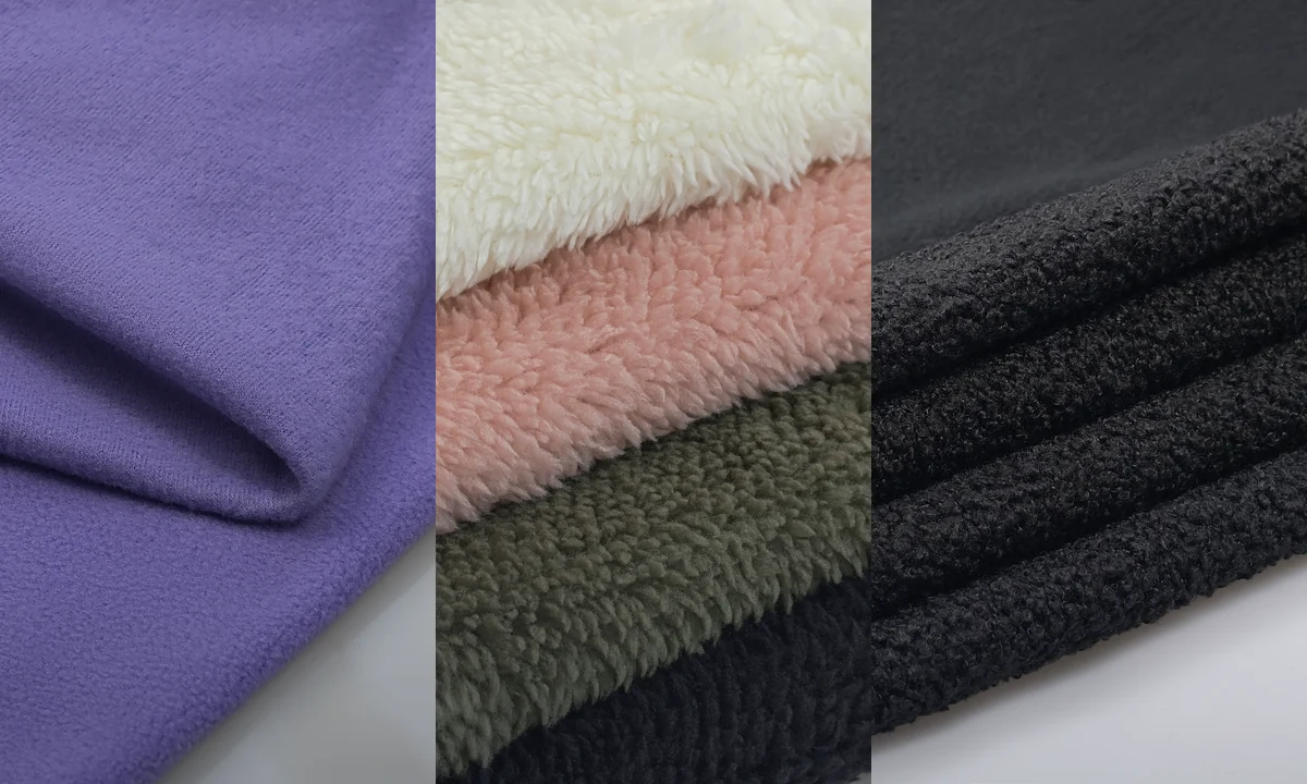 Thermal fleece fabric series with fleece, sherpa and bonded knit textures