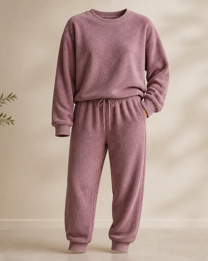 Finished terry knit loungewear set