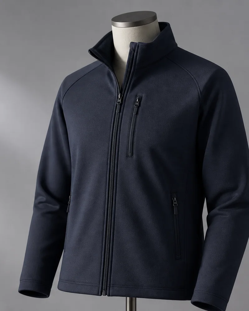 Finished outdoor jacket from bonded fabric
